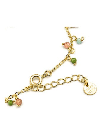 Bracelet Luxenter en argent 925 et cristal vert avec finition plaqué or jaune 18k - Lok