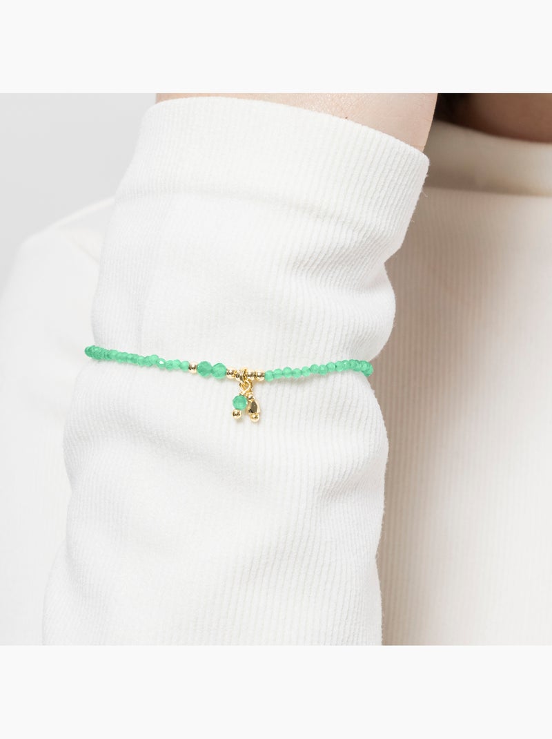 Bracelet Luxenter en argent 925 et cristal vert fini et plaqué or 18k - Bialak Vert - Kiabi