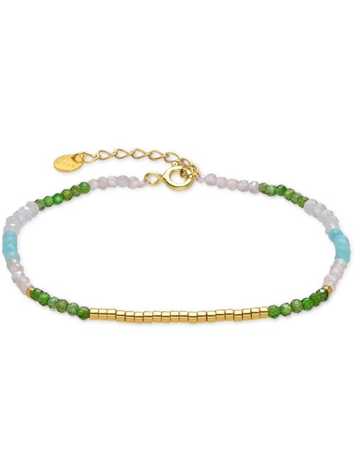 Bracelet Luxenter en argent 925 et cristal vert fini et plaqué or 18k - Vados - Kiabi