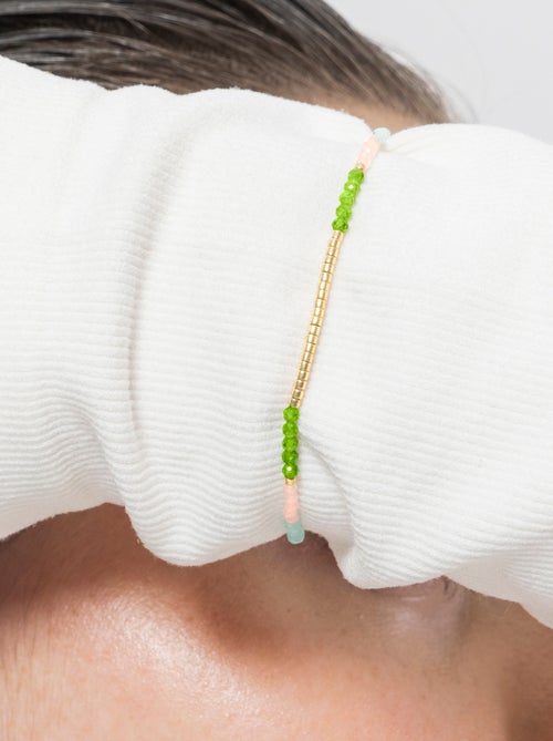 Bracelet Luxenter en argent 925 et cristal vert fini et plaqué or 18k - Vados - Kiabi
