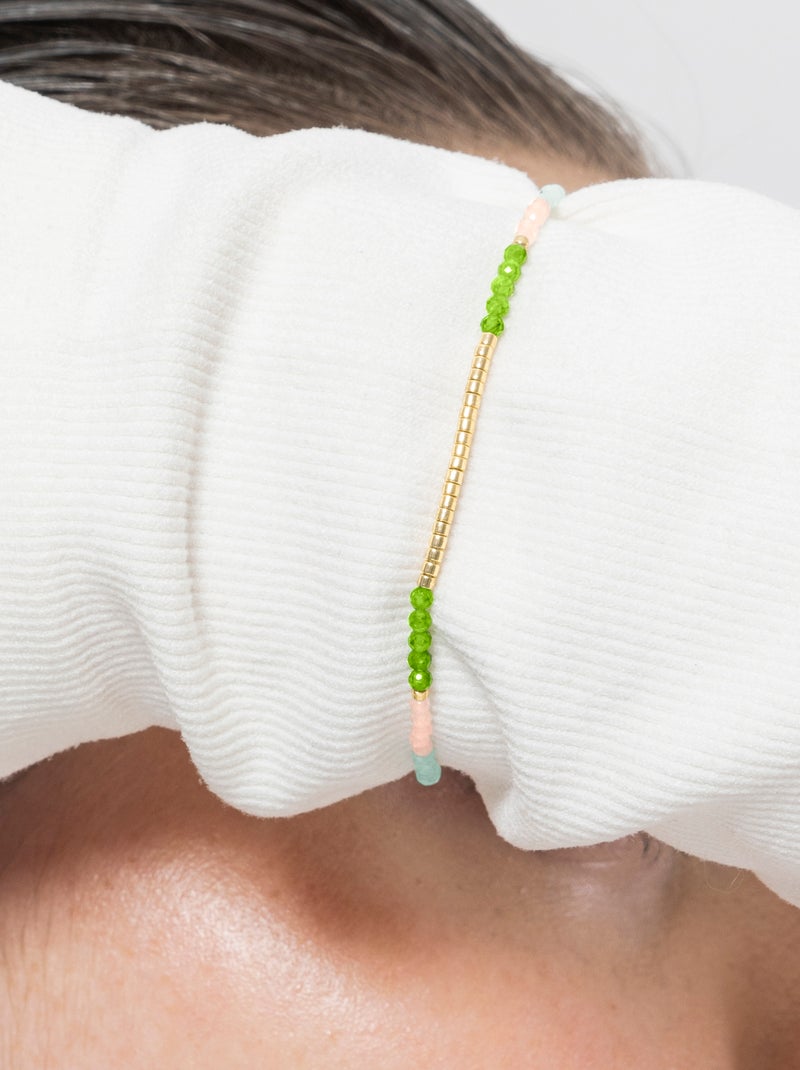 Bracelet Luxenter en argent 925 et cristal vert fini et plaqué or 18k - Vados Vert - Kiabi