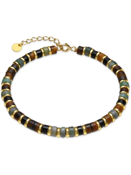 Bracelet Luxenter en Argent 925 et Oeil de Tigre en finition or 18k - Ryhu - Kiabi