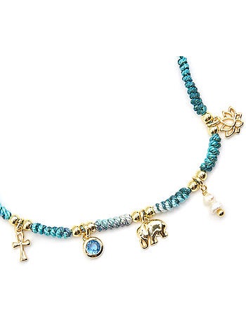 Bracelet Luxenter en argent 925 et or 18k avec zircons multicolores - Rukful
