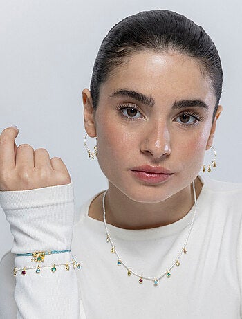 Bracelet Luxenter en argent 925 et perles blanches finies plaqué or jaune 18k - Alori