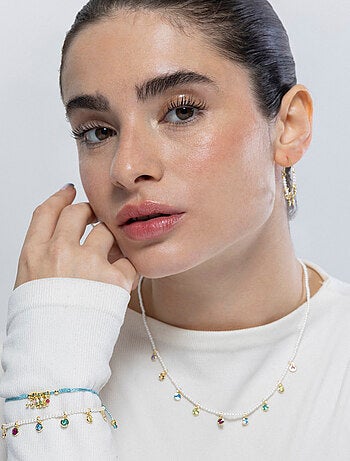 Bracelet Luxenter en argent 925 et perles blanches finies plaqué or jaune 18k - Alori