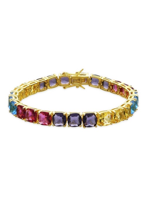 Bracelet Luxenter en argent 925 et quartz hydrothermal multicolore finition or 18k - Thorka - Kiabi