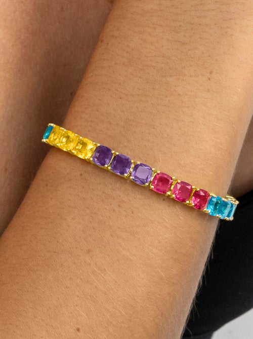 Bracelet Luxenter en argent 925 et quartz hydrothermal multicolore finition or 18k - Thorka - Kiabi