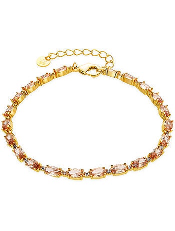 Bracelet Luxenter en argent 925 et zircon champagne plaqué or 18k - Morilda