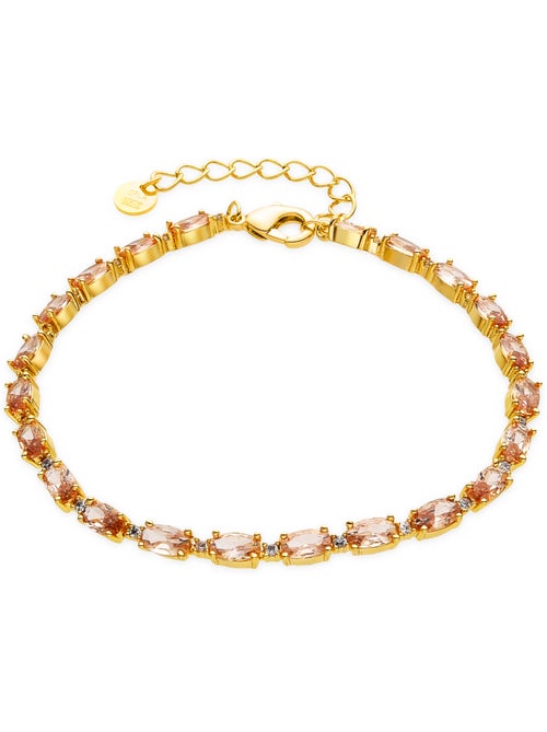 Bracelet Luxenter en argent 925 et zircon champagne plaqué or 18k - Morilda - Kiabi