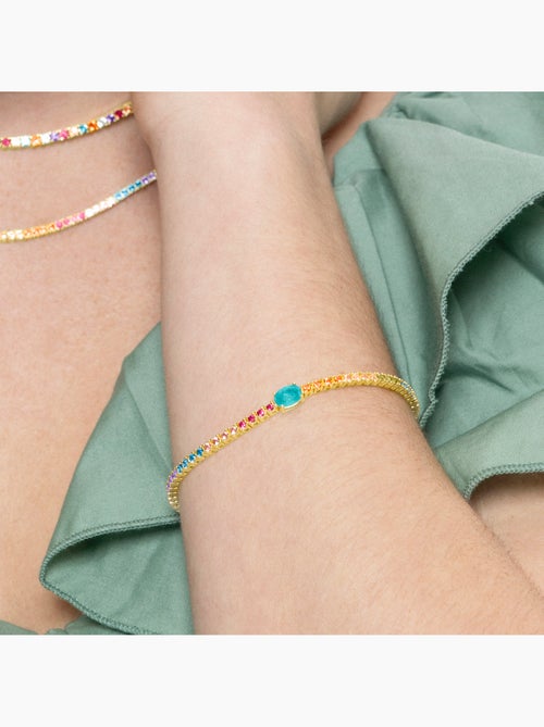 Bracelet Luxenter en argent 925 et zircone multicolore avec finition en or jaune 18 k - Genzol - Kiabi Bracelet Luxenter en argent 925 et zircone multicolore avec finition en or jaune 18 k - Genzol - Kiabi