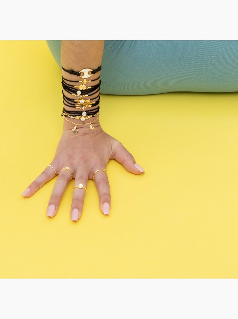 Bracelet Luxenter en argent 925 et zirconium brillant avec finition et plaqué or 18k - Asyak Blanc - Kiabi