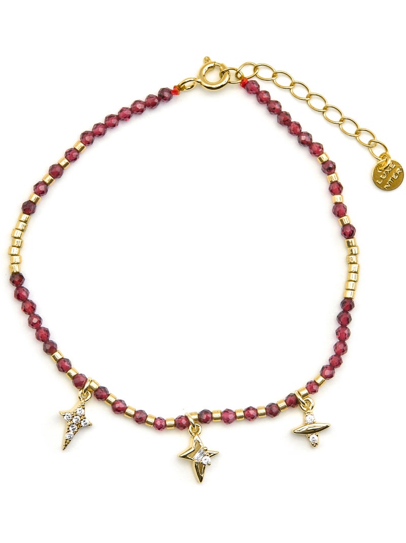 Bracelet Luxenter en argent 925 et zirconium finition or 18k - Paila Blanc - Kiabi