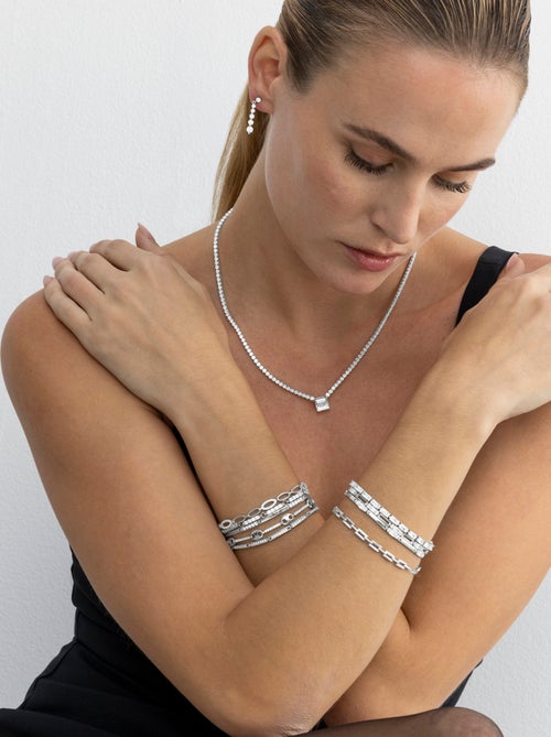 Bracelet Luxenter en argent 925 et zirconium rhodié - Myrio - Kiabi