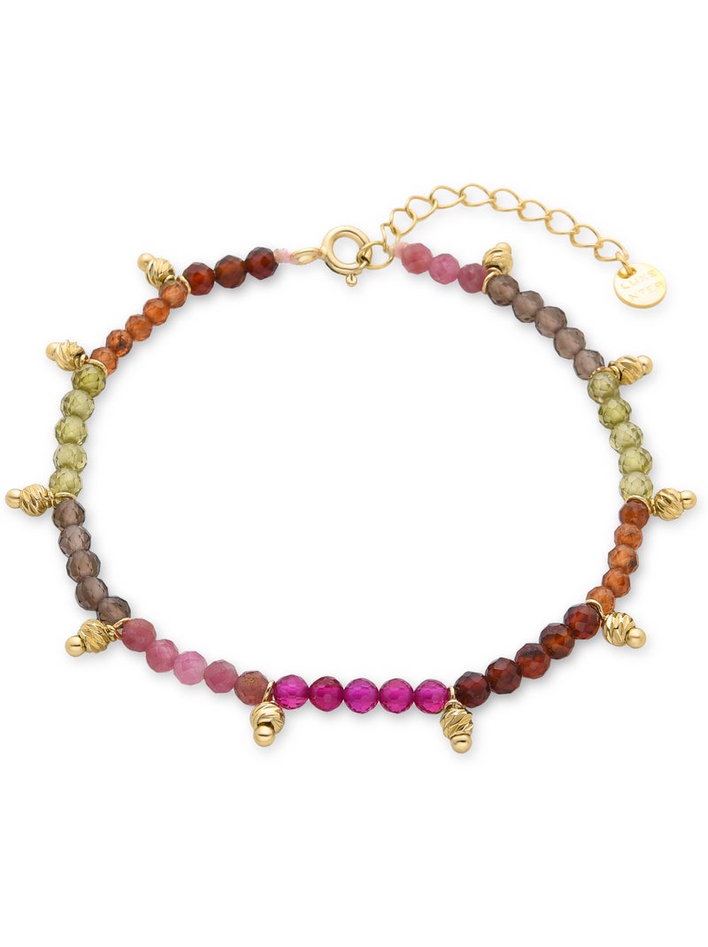 Bracelet Luxenter en argent sterling 925 avec cristal multicolore, finition en or jaune 18 k - Noi Multicolore - Kiabi