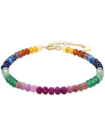 Bracelet Luxenter en argent sterling 925 avec cristal multicolore, finition or jaune 18 k - Loidea