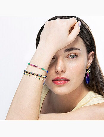 Bracelet Luxenter en argent sterling 925 avec cristal multicolore, finition or jaune 18 k - Loidea
