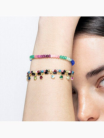 Bracelet Luxenter en argent sterling 925 avec cristal multicolore, finition or jaune 18 k - Loidea