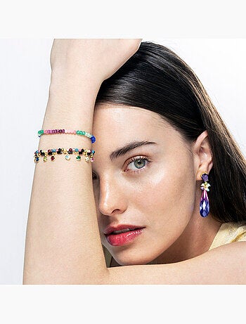 Bracelet Luxenter en argent sterling 925 avec cristal multicolore, finition or jaune 18 k - Loidea
