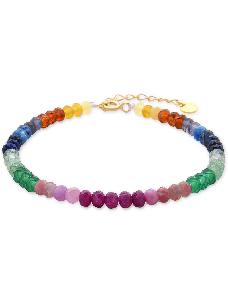 Bracelet Luxenter en argent sterling 925 avec cristal multicolore, finition or jaune 18 k - Loidea Multicolore - Kiabi