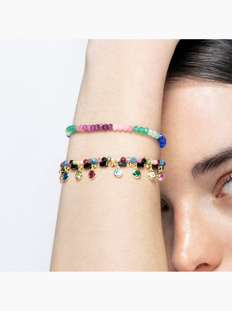 Bracelet Luxenter en argent sterling 925 avec cristal multicolore, finition or jaune 18 k - Loidea Multicolore - Kiabi
