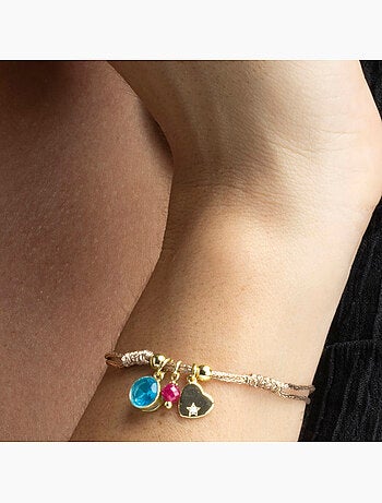 Bracelet Luxenter en argent sterling 925 avec zircone saphir, finition en or jaune 18 carats -Erilah