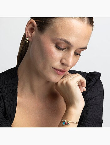 Bracelet Luxenter en argent sterling 925 avec zircone saphir, finition en or jaune 18 carats -Erilah