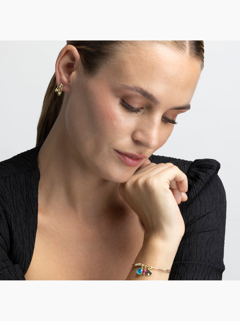 Bracelet Luxenter en argent sterling 925 avec zircone saphir, finition en or jaune 18 carats -Erilah Bleu - Kiabi