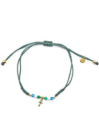 Bracelet Luxenter en argent sterling 925 et cristal bleu foncé, finition or 18 carats - Kalau