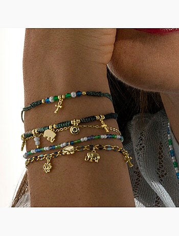 Bracelet Luxenter en argent sterling 925 et cristal bleu foncé, finition or 18 carats - Kalau