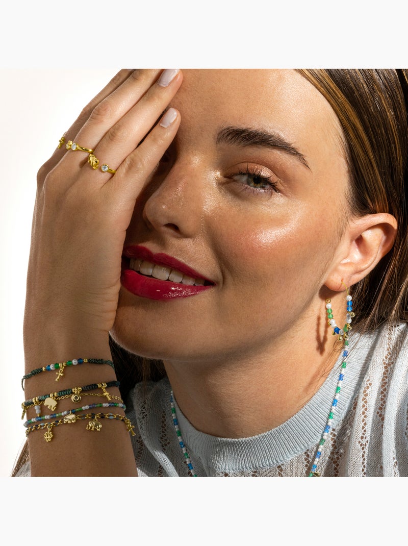 Bracelet Luxenter en argent sterling 925 et cristal bleu foncé, finition or 18 carats - Kalau Bleu - Kiabi