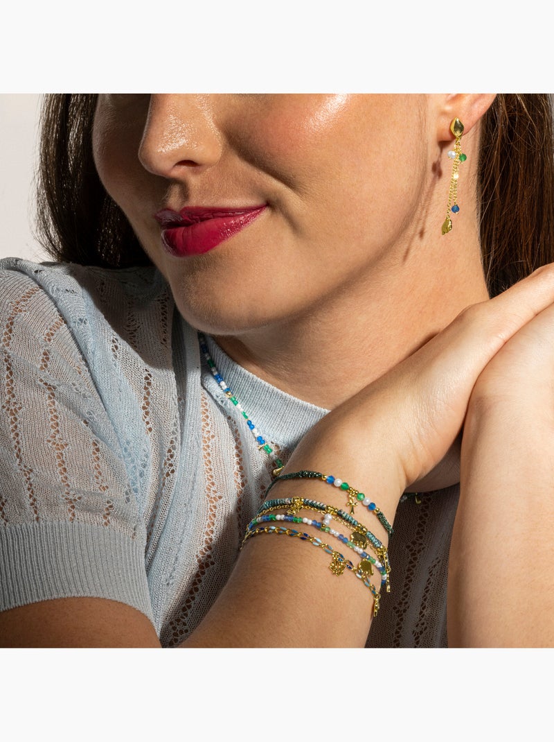 Bracelet Luxenter en argent sterling 925 et cristal bleu foncé, finition or 18 carats - Kalau Bleu - Kiabi