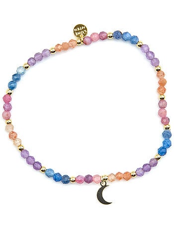 Bracelet Luxenter en argent sterling 925 et cristal multicolore avec finition or 18 carats - Linshu