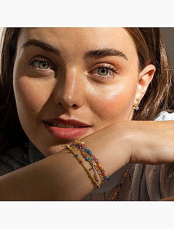 Bracelet Luxenter en argent sterling 925 et cristal multicolore avec finition or 18 carats - Linshu