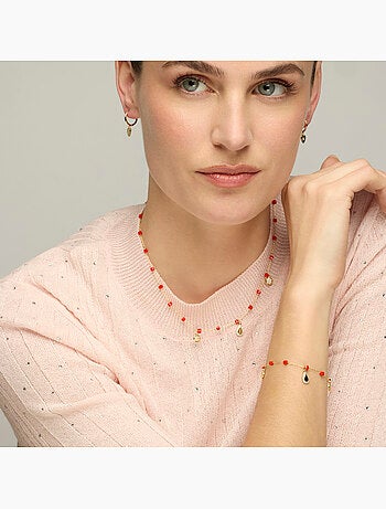Bracelet Luxenter en argent sterling 925 et cristal rouge, finition or jaune 18 carats - Kirrio