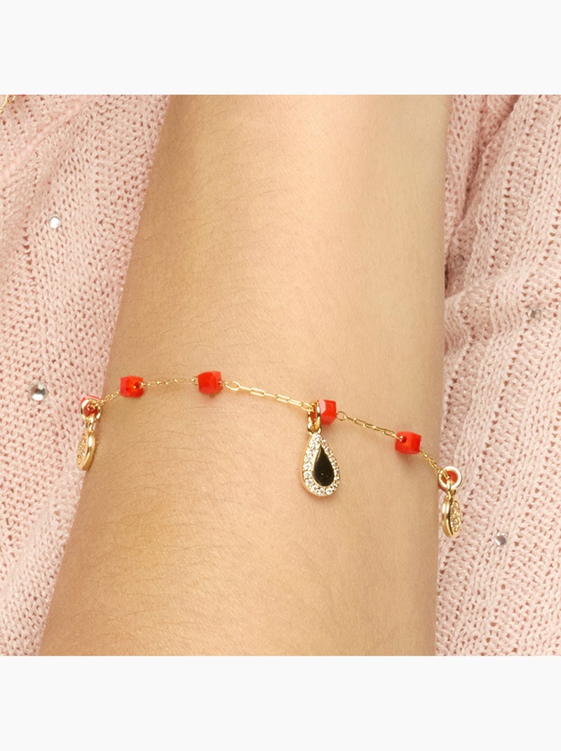 Bracelet Luxenter en argent sterling 925 et cristal rouge, finition or jaune 18 carats - Kirrio Rouge - Kiabi