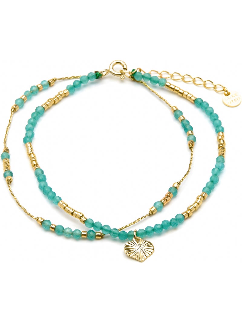 Bracelet Luxenter en argent sterling 925 et cristal vert avec finition en or jaune 18 k - Talorce Vert - Kiabi