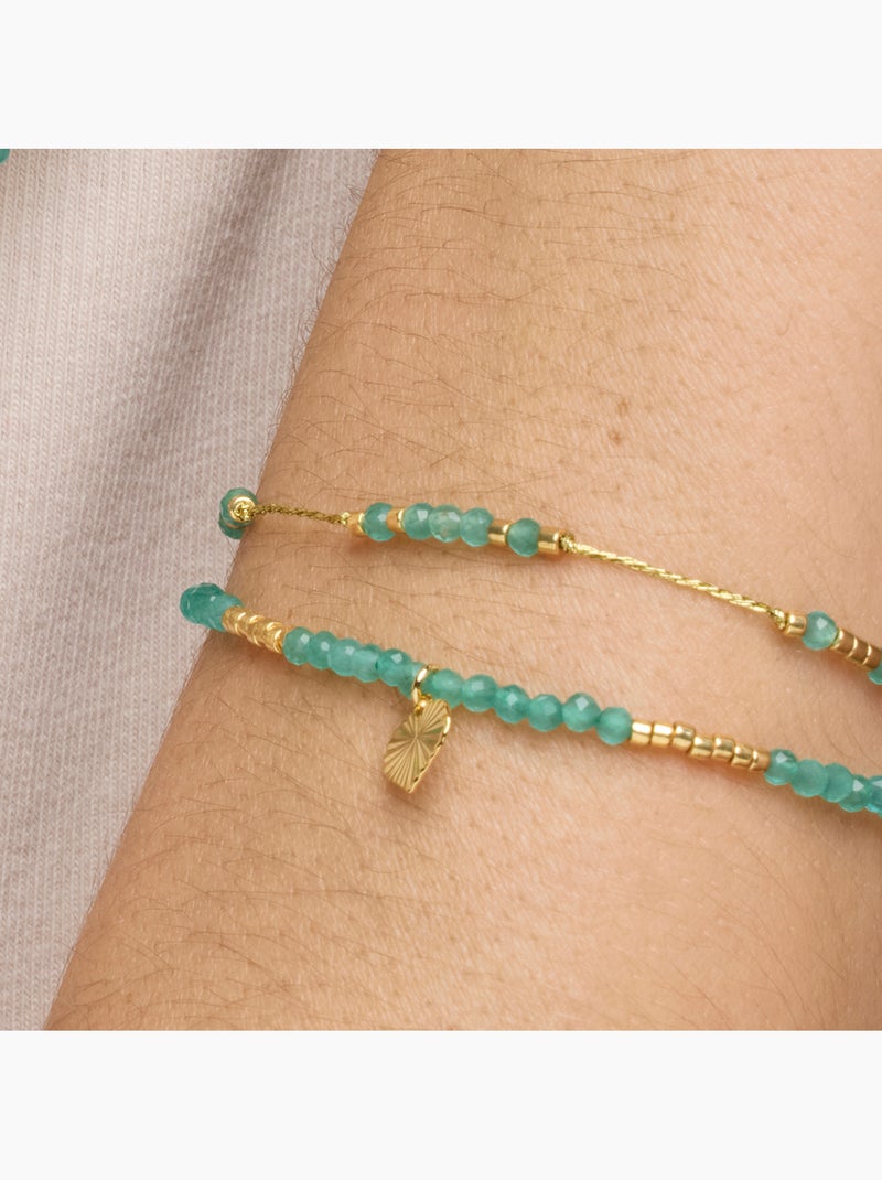 Bracelet Luxenter en argent sterling 925 et cristal vert avec finition en or jaune 18 k - Talorce Vert - Kiabi