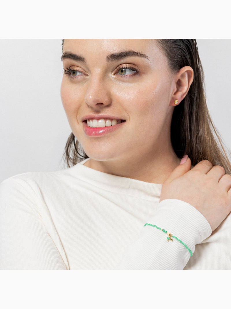 Bracelet Luxenter en argent sterling 925 et cristal vert, finition en or jaune 18 carats - Bialak Vert - Kiabi