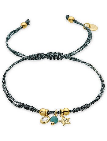 Bracelet Luxenter en argent sterling 925 et cristal vert, finition or jaune 18 carats - Estrella