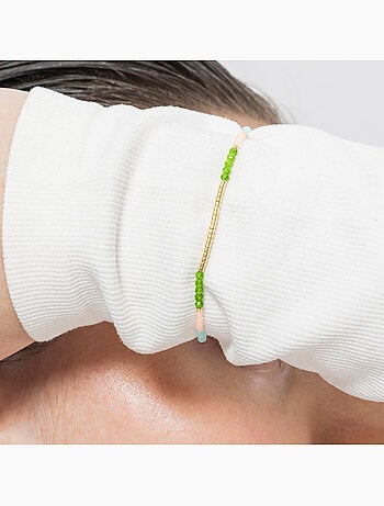 Bracelet Luxenter en argent sterling 925 et cristal vert, finition or jaune 18 carats - Vados