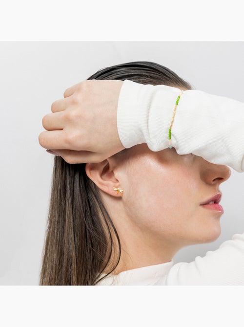 Bracelet Luxenter en argent sterling 925 et cristal vert, finition or jaune 18 carats - Vados - Kiabi Bracelet Luxenter en argent sterling 925 et cristal vert, finition or jaune 18 carats - Vados - Kiabi