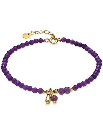 Bracelet Luxenter en argent sterling 925 et cristal violet, finition or 18 carats - Riccus