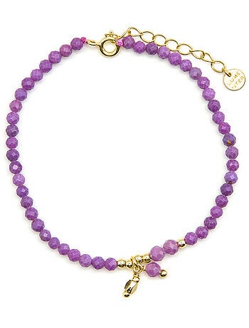 Bracelet Luxenter en argent sterling 925 et cristal violet, finition or 18 carats - Riccus