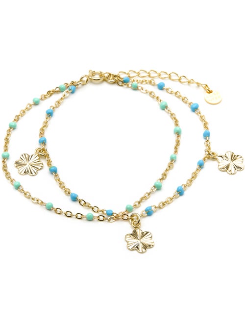 Bracelet Luxenter en argent sterling 925 et laqué bleu, finition or jaune 18 carats - Lilith - Kiabi Bracelet Luxenter en argent sterling 925 et laqué bleu, finition or jaune 18 carats - Lilith - Kiabi