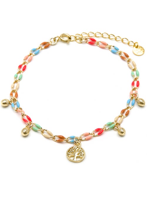 Bracelet Luxenter en argent sterling 925 et laqué multicolore avec finition en or jaune 18 k - Ximue - Kiabi Bracelet Luxenter en argent sterling 925 et laqué multicolore avec finition en or jaune 18 k - Ximue - Kiabi