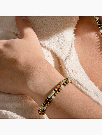 Bracelet Luxenter en argent sterling 925 et œil-de-tigre, finition or 18 carats - Ryhu