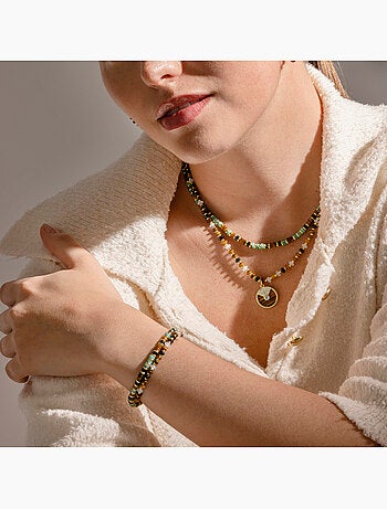 Bracelet Luxenter en argent sterling 925 et œil-de-tigre, finition or 18 carats - Ryhu