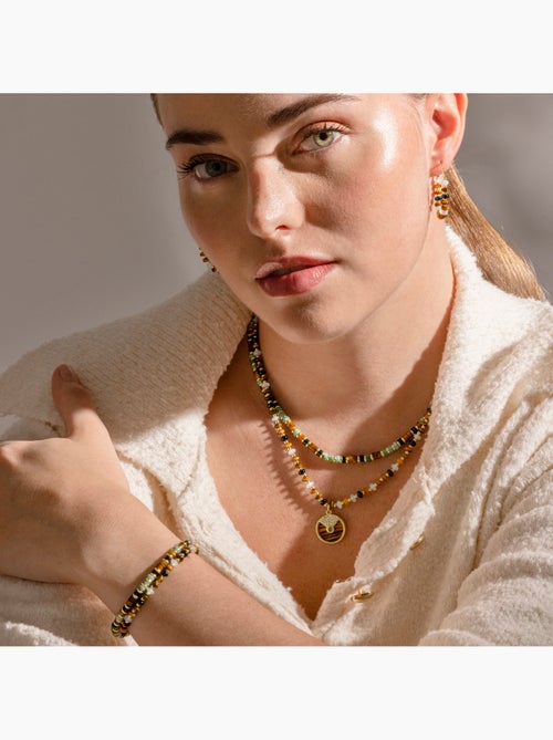 Bracelet Luxenter en argent sterling 925 et œil-de-tigre, finition or 18 carats - Ryhu - Kiabi