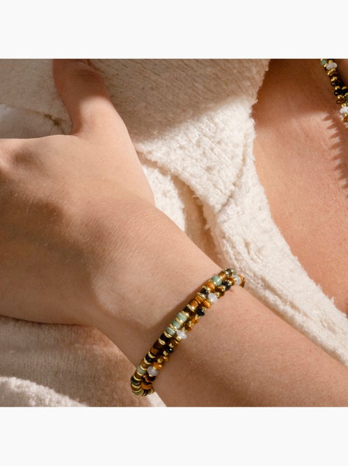 Bracelet Luxenter en argent sterling 925 et œil-de-tigre, finition or 18 carats - Ryhu - Kiabi