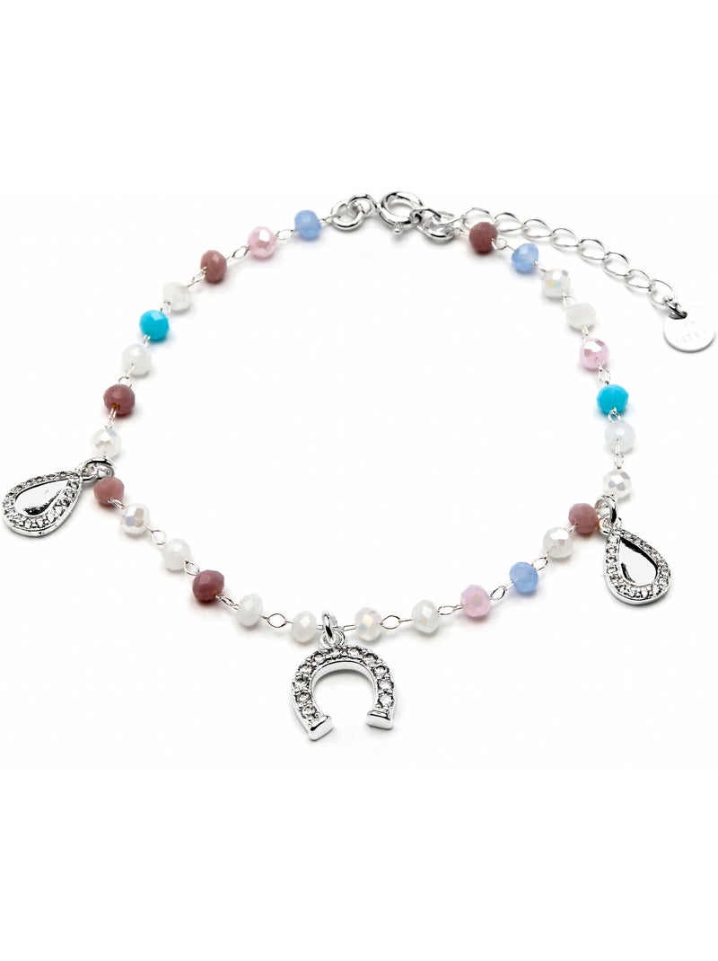 Bracelet Luxenter en argent sterling 925 et zircone aquamarine avec finition rhodium - Neusne Bleu - Kiabi